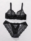 Ensemble Soutien-Gorge en Dentelle Transparent Grande Taille