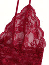 Ensemble Shorty Satin Pourpre Dentelle