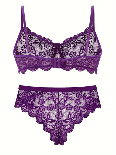 Ensemble Lingerie Violet en Dentelle