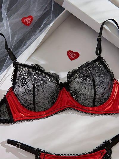 Ensemble Lingerie Dentelle Satin