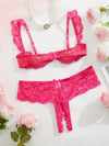 Ensemble Lingerie en Dentelle Entrejambe Ouverte