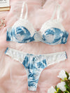 Ensemble Lingerie Bleu & Blanc Grande Taille