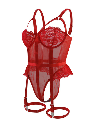 Body Dentelle Rouge Grande Taille