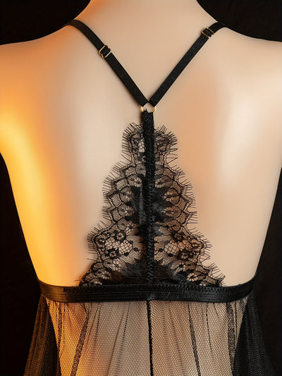 Nuisette Échancrée Courte Dentelle