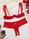 Ensemble Lingerie en Dentelle Entrejambe Ouverte