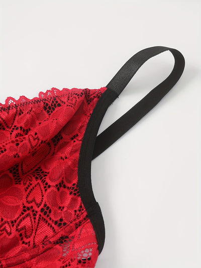 Soutien-Gorge Grande Taille Rouge en Dentelle