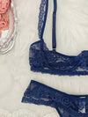 Ensemble Lingerie Dentelle Bleu
