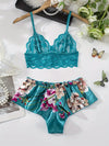 Ensemble Shorty Satin Pourpre Dentelle