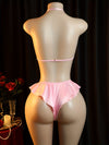 Ensemble Lingerie Dentelle Rose Bonbon
