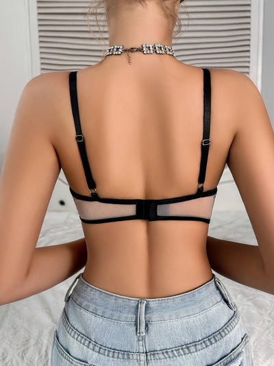 Soutien-Gorge Sexy Noir Strass