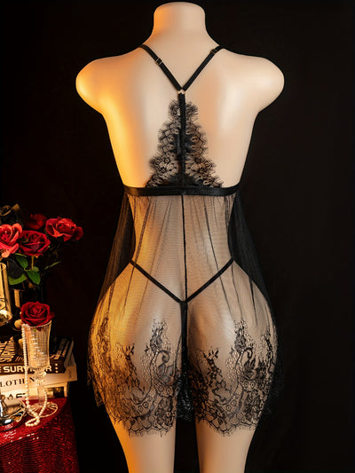 Nuisette Échancrée Courte Dentelle