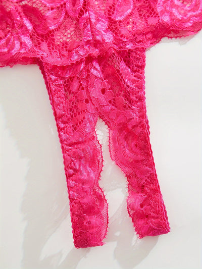 Ensemble Lingerie en Dentelle Entrejambe Ouverte