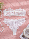 Ensemble Lingerie Dentelle Blanc Sexy