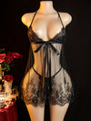 Nuisette Échancrée Courte Dentelle