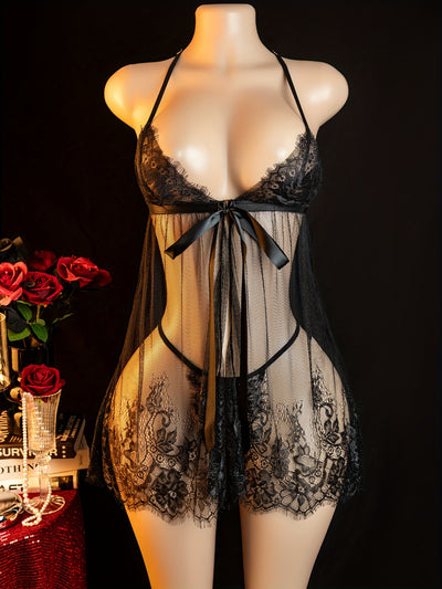 Nuisette Échancrée Courte Dentelle