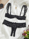 Ensemble Lingerie en Dentelle Entrejambe Ouverte