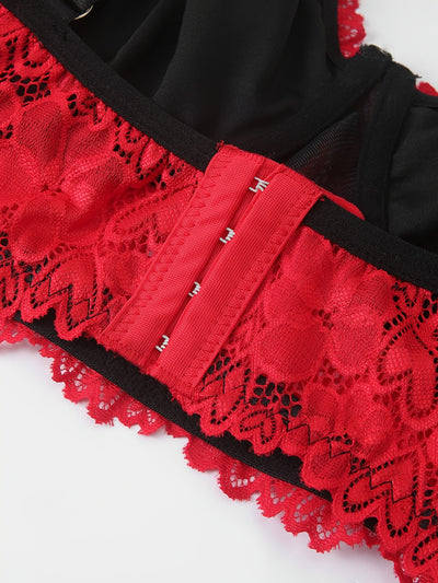 Soutien-Gorge Grande Taille Rouge en Dentelle