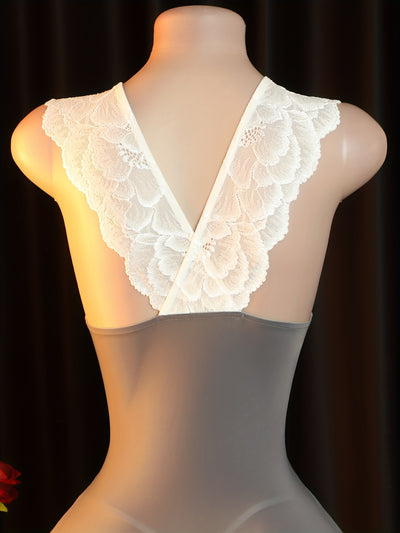 Nuisette Dentelle Moulante Grise