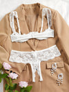 Ensemble Lingerie en Dentelle Entrejambe Ouverte