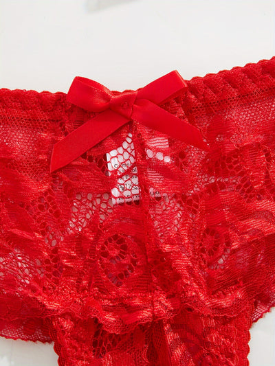 Ensemble Lingerie en Dentelle Entrejambe Ouverte
