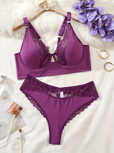 Ensemble Soutien-Gorge Brassière Violet Grande Taille