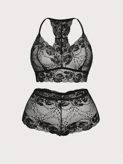 Soutien-Gorge Grande Taille en Dentelle et Shorty