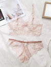 Ensemble Lingerie Dentelle Rose Pâle