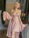 Nuisette Rose en Satin & Dentelle