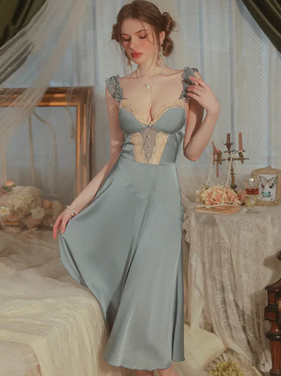 Robe Nuisette Longue Ouverte