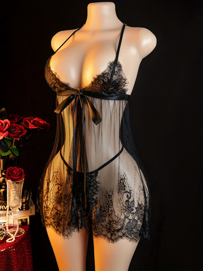 Nuisette Échancrée Courte Dentelle
