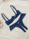 Ensemble Lingerie Dentelle Bleu