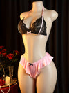 Ensemble Lingerie Dentelle Rose Bonbon