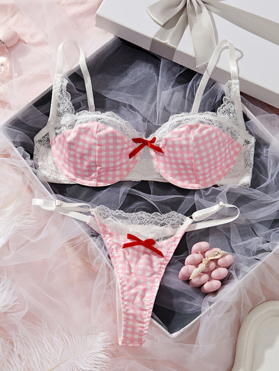 Ensemble Lingerie Vichy Rose