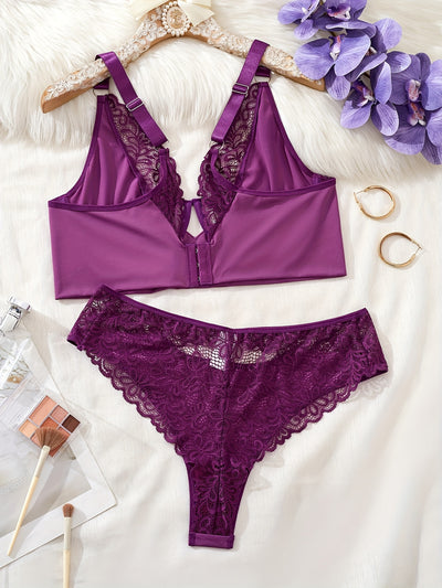 Ensemble Soutien-Gorge Brassière Violet Grande Taille