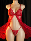 Nuisette Lingerie Femme Dentelle Rouge