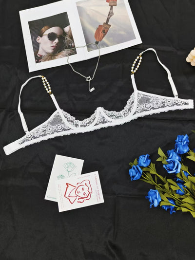 Soutien-Gorge Blanc Sexy Dentelle Ouvert