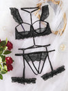 Ensemble de Lingerie en Dentelle avec Jarretières
