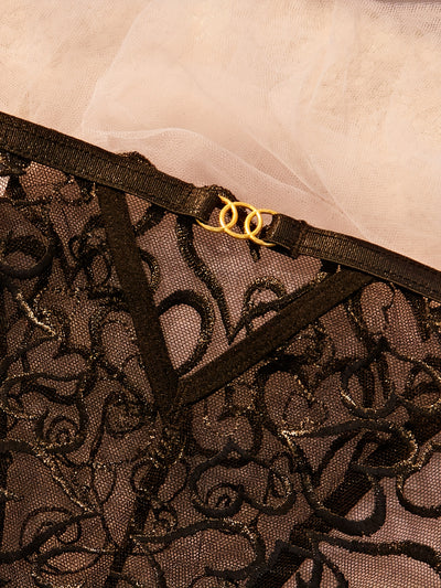 Ensemble de Lingerie Transparent en Dentelle