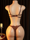 Ensemble Lingerie Dentelle Marron
