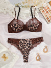 Ensemble String Léopard Dentelle