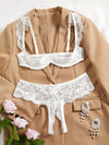 Ensemble Lingerie en Dentelle Entrejambe Ouverte
