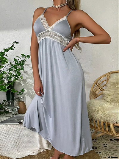 Chemise de Nuit Longue en Broderie Anglaise