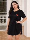 Chemise de Nuit Grande Taille Imprimé Coeur