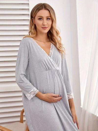 Chemise de Nuit Longue pour Allaitement