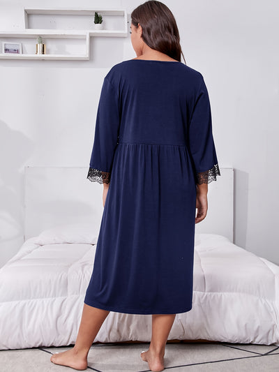 Chemise de NuitGrande Taille Bleu Nuit