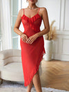 Nuisette Longue Rouge Chic