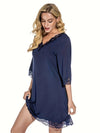 Chemise de Nuit Romantique Bleu Marine