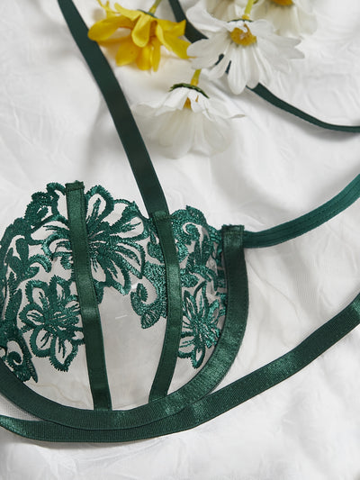 Lingerie Coquine Transparente Vert Émeraude