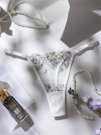 Lingerie Coquine Transparente à Fleurs