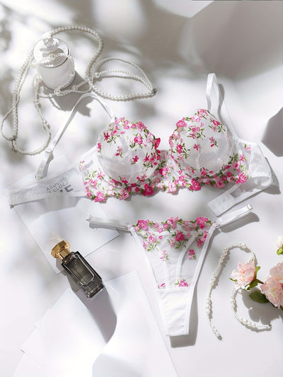 Lingerie Coquine Transparente à Fleurs